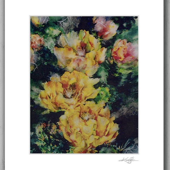 Prickly Pear Cactus Floral Art print in Mat - Picture 5 of 5